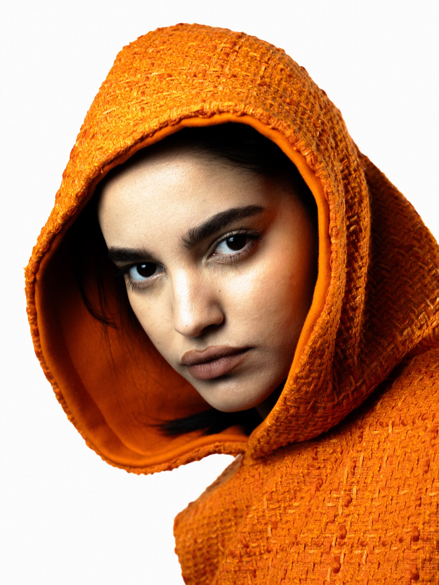 Schwarzer Tweed-Hoodie
