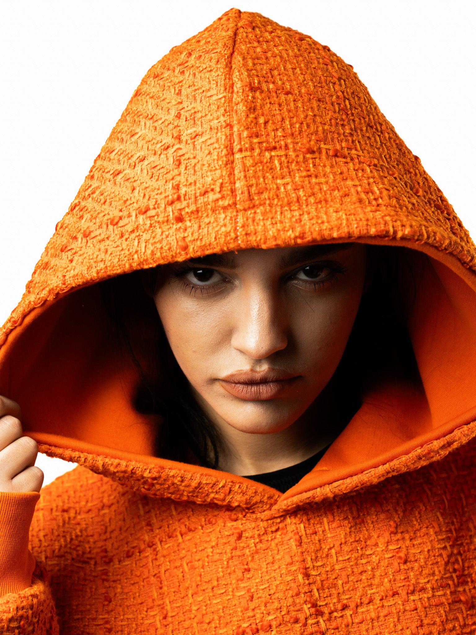 TWEED HOODIE ORANGE