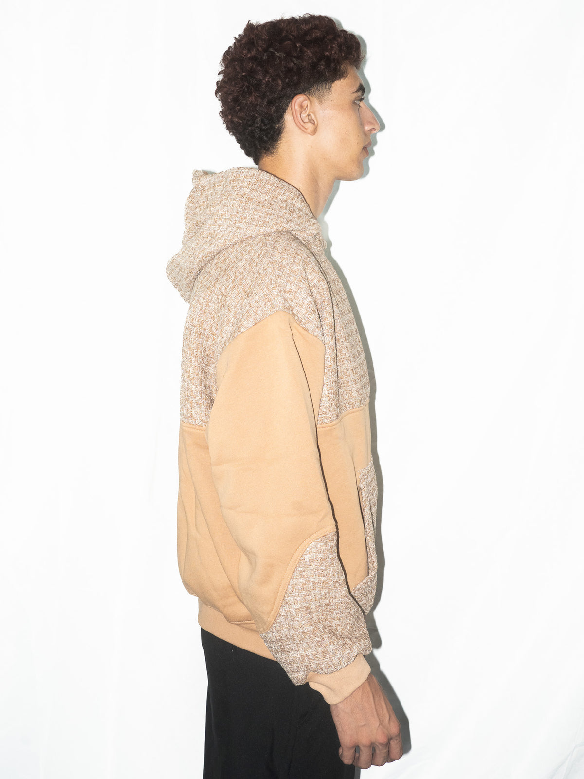 TWEED HOODIE BIEGE