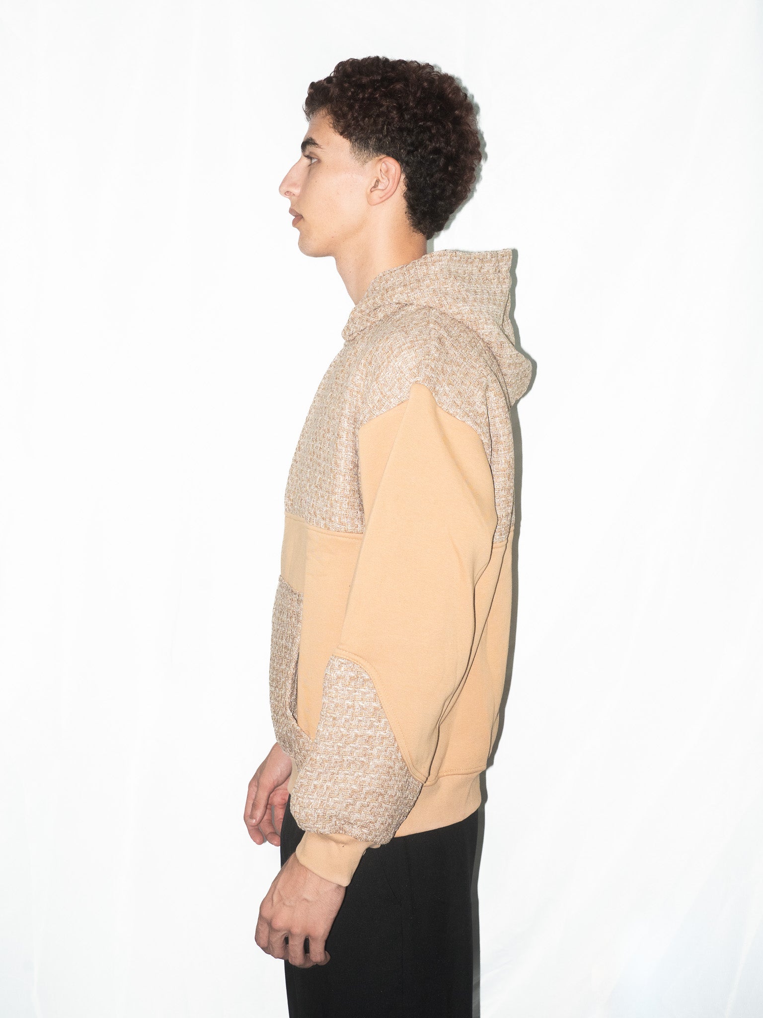 TWEED HOODIE BIEGE