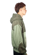 Schwarzer Tweed-Hoodie