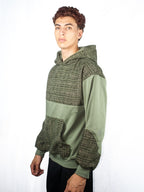 Schwarzer Tweed-Hoodie