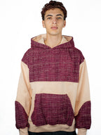 Schwarzer Tweed-Hoodie