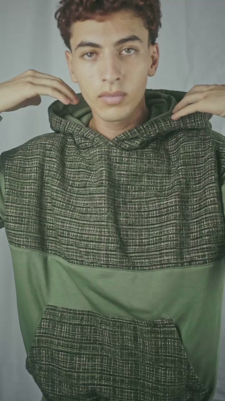 TWEED HOODIE OliveDrab