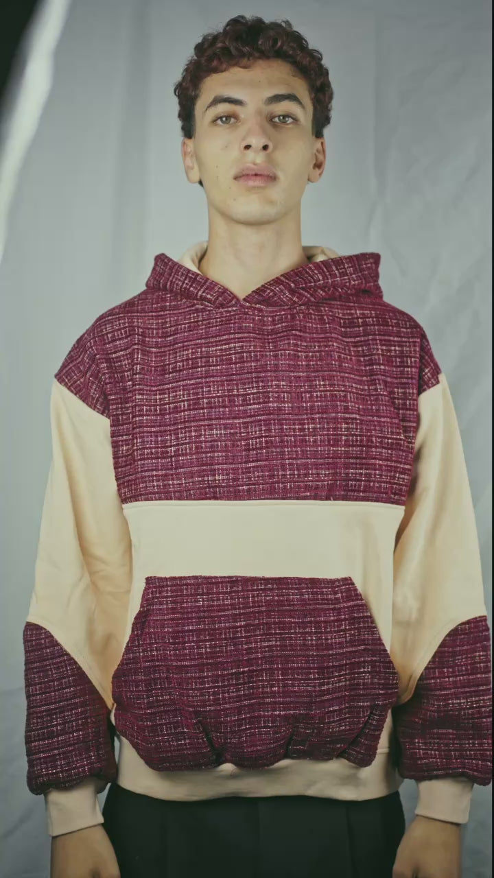 TWEED HOODIE MediumVioletRed